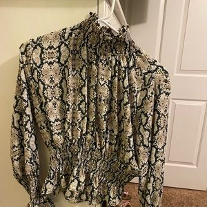 large. Snake print. Long sleeved crop.